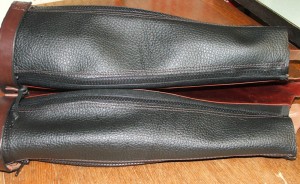 New piece of elastic hand stitched into boot to make the boot wider