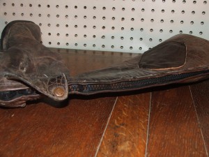 Leather Patches handstitched onto boots
