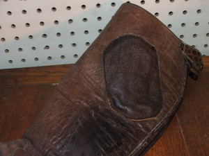 Leather Patches handstitched onto boots