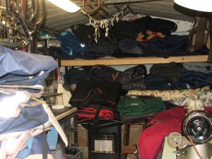Busy time in work shop many rugs awaiting to be despatched to Customers
