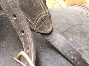 Girth Strap restitched on leather harness